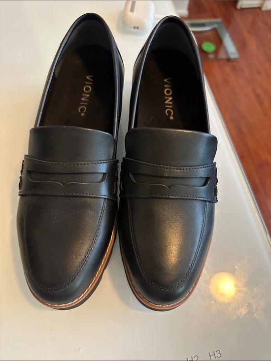 Vionic Shoes - Vionic Black Leather Penny Loafers for Women